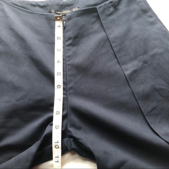 ❤️Zara Trafaluc Navy Wrap Skirted Cropped Trousers - Picture 8 of 9